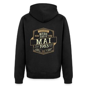 May 1983 Birthday Man - Unisex Premium Organic Zip Hoodie - black - Back - Nico (187cm)