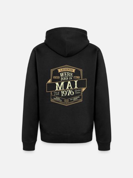 May 1976 Birthday Man - Unisex Premium Organic Zip Hoodie - black