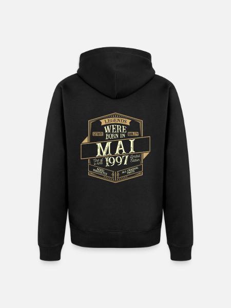 May 1997 Birthday Man - Unisex Premium Organic Zip Hoodie - black