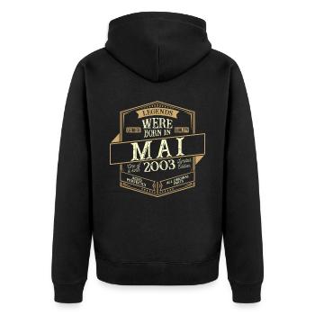 Mai 2003 Anniversaire Homme - Veste à capuche bio Premium Unisexe - noir - Dos - Nico (187cm)