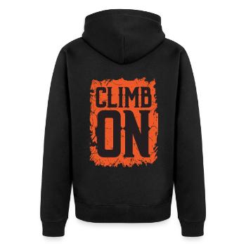 Les dictons d’alpinisme grimpent sur - Veste à capuche bio Premium Unisexe - noir - Dos - Nico (187cm)