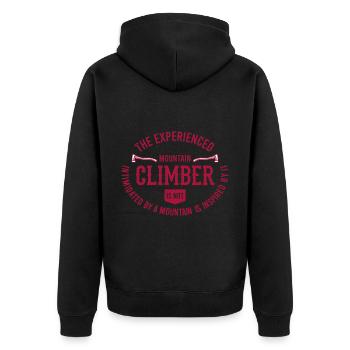 Dictons d’alpinisme La montagne expérimentée - Veste à capuche bio Premium Unisexe - noir - Dos - Nico (187cm)