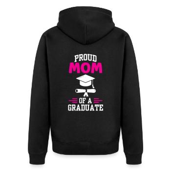 Fière mère d’un diplôme d’études supérieures - Veste à capuche bio Premium Unisexe - noir - Dos - Nico (187cm)