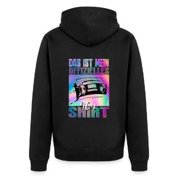 90er Jahre - Unisex Premium Bio Zip Hoodie - Schwarz - Hinten - Nico (187cm)