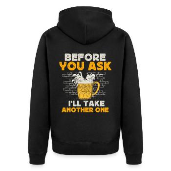 Boire de la bière, boire de la bière de fête - Veste à capuche bio Premium Unisexe - noir - Dos - Nico (187cm)