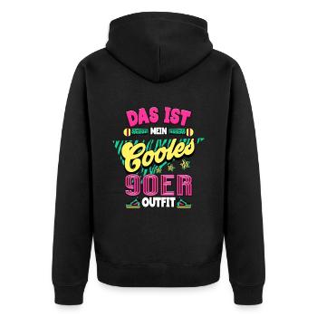 années quatre-vingt-dix - Veste à capuche bio Premium Unisexe - noir - Dos - Nico (187cm)