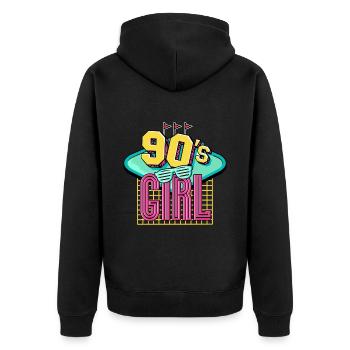 90s 90s Girl - Unisex Premium Organic Zip Hoodie - black - Back - Nico (187cm)