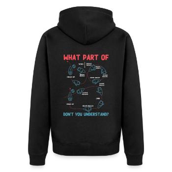 Mann Über Bord Manöver, Seemann, Segeln - Unisex Premium Bio Zip Hoodie - Schwarz - Hinten - Nico (187cm)