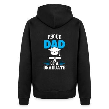 Fier père d’un diplôme d’études supérieures - Veste à capuche bio Premium Unisexe - noir - Dos - Nico (187cm)
