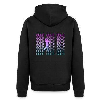 Gulf - Unisex Premium Organic Zip Hoodie - black - Back - Nico (187cm)