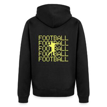 football rugby - Unisex Premium Bio Zip Hoodie - Schwarz - Hinten - Nico (187cm)