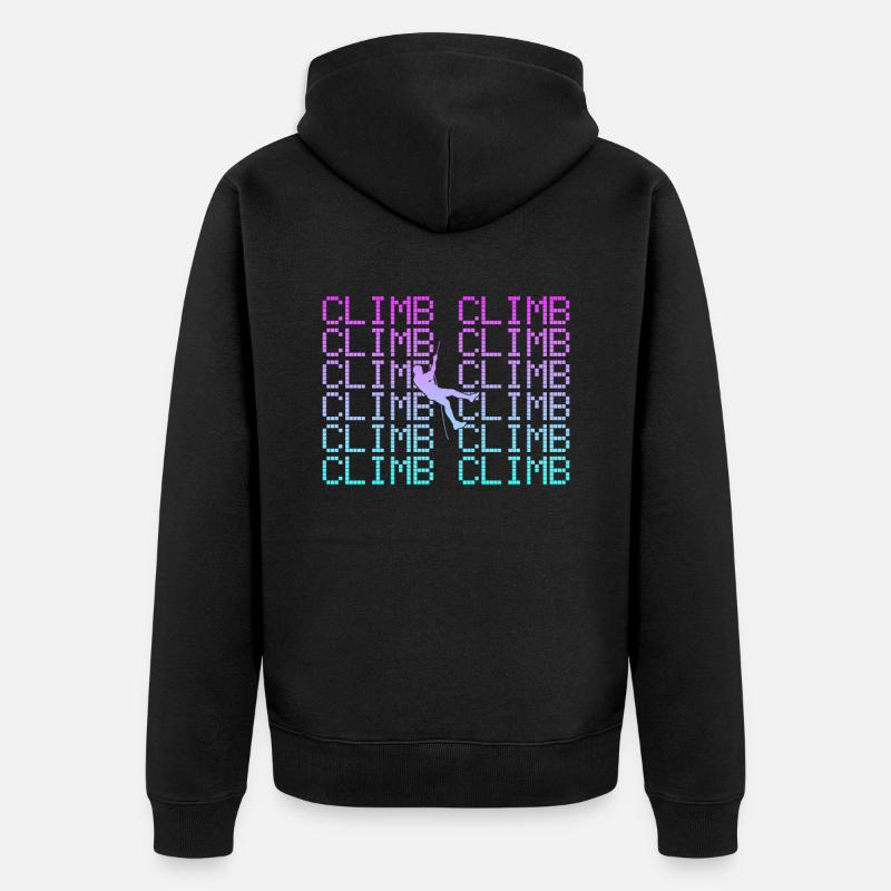 Klettern - Unisex Premium Bio Zip Hoodie - Schwarz