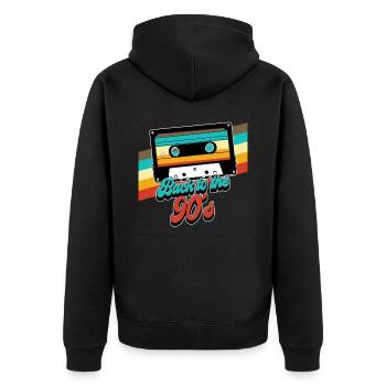 90s Back To The 90s - Unisex Premium Organic Zip Hoodie - black - Back - Nico (187cm)