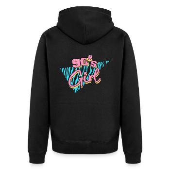 90s 90s Girl - Unisex Premium Organic Zip Hoodie - black - Back - Nico (187cm)