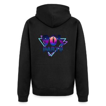 90s Party 90s - Unisex Premium Organic Zip Hoodie - black - Back - Nico (187cm)