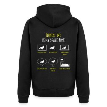 Pigeon breeding, pigeon fanciers, pigeons - Unisex Premium Organic Zip Hoodie - black - Back - Nico (187cm)