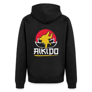 Aikido Arts Martiaux Arts Martiaux Combattant Amoureux - Veste à capuche bio Premium Unisexe - noir - Dos - Nico (187cm)
