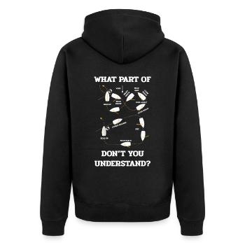 Mann Über Bord Manöver, Seemann, Segeln - Unisex Premium Bio Zip Hoodie - Schwarz - Hinten - Nico (187cm)