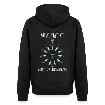 Man overboard maneuvers, sailor, sailing - Unisex Premium Organic Zip Hoodie - black - Back - Nico (187cm)