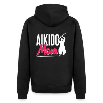 Aikido Mère Combattant Arts Martiaux Arts Martiaux Arts Martiaux - Veste à capuche bio Premium Unisexe - noir - Dos - Nico (187cm)