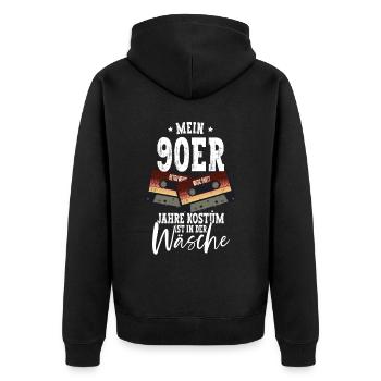 Mein 90er Kostüm Ist In Der Wäsche 90er Jahre - Unisex Premium Bio Zip Hoodie - Schwarz - Hinten - Nico (187cm)