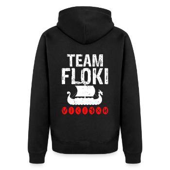 L’équipe Floki des constructeurs navals - Veste à capuche bio Premium Unisexe - noir - Dos - Nico (187cm)