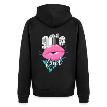 90s 90s Girl - Unisex Premium Organic Zip Hoodie - black - Back - Nico (187cm)