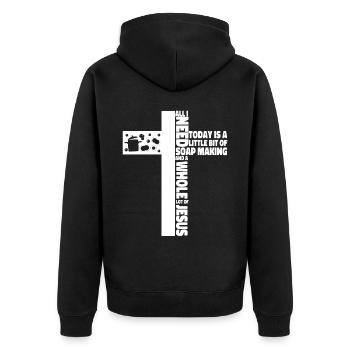 Fabrication de savon Fabrication de jésus Foi - Veste à capuche bio Premium Unisexe - noir - Dos - Nico (187cm)