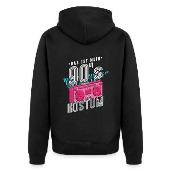 Das Ist Mein 90er Kostüm 90er Jahre - Unisex Premium Bio Zip Hoodie - Schwarz - Hinten - Nico (187cm)