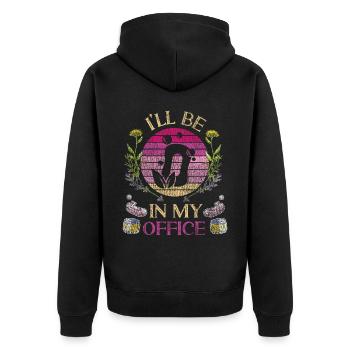 Soap Making Crafting Retro Vintage - Unisex Premium Organic Zip Hoodie - black - Back - Nico (187cm)