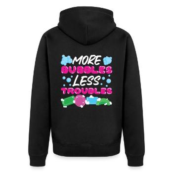 Soap Making Crafting More Bubbles - Unisex Premium Bio Zip Hoodie - Schwarz - Hinten - Nico (187cm)