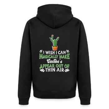 Kaktus Strauch Kakteen Stachelig Garten Gärtner - Unisex Premium Bio Zip Hoodie - Schwarz - Hinten - Nico (187cm)
