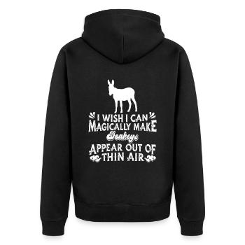 Donkey - Unisex Premium Organic Zip Hoodie - black - Back - Nico (187cm)