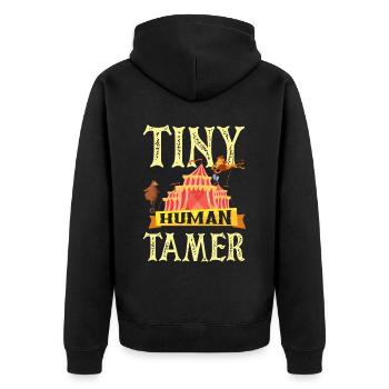 Eltern Familie Zirkus Kindergeburtstag - Unisex Premium Bio Zip Hoodie - Schwarz - Hinten - Nico (187cm)