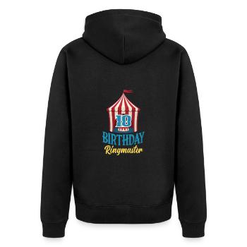 10th Birthday Circus Director Circus Lover - Unisex Premium Organic Zip Hoodie - black - Back - Nico (187cm)