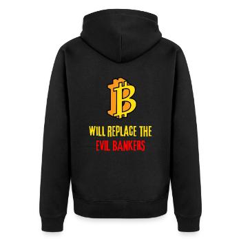 Bitcoin will replace the bad bankers - Veste à capuche bio Premium Unisexe - noir - Dos - Nico (187cm)