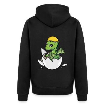Dino Artisan Coquille d’oeuf Maçon Truelle Maurer Job - Veste à capuche bio Premium Unisexe - noir - Dos - Nico (187cm)