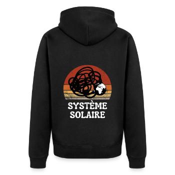 Système solaire science Vintage Sunset Rétro - Veste à capuche bio Premium Unisexe - noir - Dos - Nico (187cm)