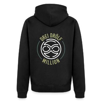 Drei Drölf dreidrölf Million Mathe Mathematik - Unisex Premium Bio Zip Hoodie - Schwarz - Hinten - Nico (187cm)