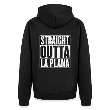 Straight Outta La Plana Vintage - Veste à capuche bio Premium Unisexe - noir - Dos - Nico (187cm)