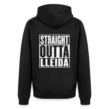Straight Outta Lleida Vintage - Veste à capuche bio Premium Unisexe - noir - Dos - Nico (187cm)