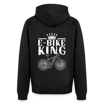 E-Bike King Electric Bicycle Owner Bicycle Ride - Unisex Premium Organic Zip Hoodie - black - Back - Nico (187cm)