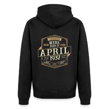 April 1937 Geburtstag Mann - Unisex Premium Bio Zip Hoodie - Schwarz - Hinten - Nico (187cm)