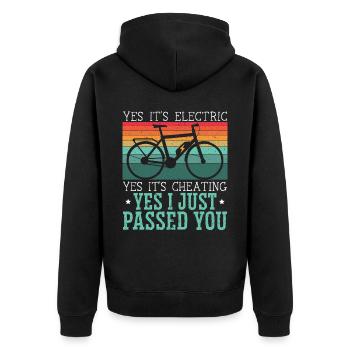 E-Bike Lover Electric Bicycle Owner Bicycle Ride - Unisex Premium Organic Zip Hoodie - black - Back - Nico (187cm)