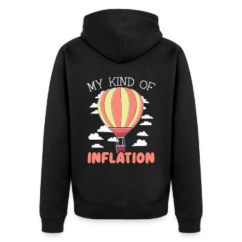 Meine Art von Inflation Heißluftballonfahrer - Unisex Premium Bio Zip Hoodie - Schwarz - Hinten - Nico (187cm)