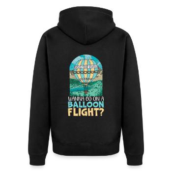 Vous voulez faire un vol en montgolfière - Veste à capuche bio Premium Unisexe - noir - Dos - Nico (187cm)