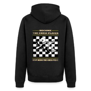 Chess Chess Player Chess Board Chess Tournament - Unisex Premium Organic Zip Hoodie - black - Back - Nico (187cm)
