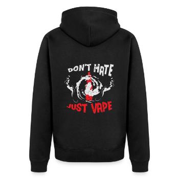 E-Zigaretten E-Shisha Rauchen Dampfen Liquid - Unisex Premium Bio Zip Hoodie - Schwarz - Hinten - Nico (187cm)