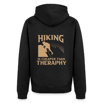 Climbing Climbers Mountains Climbing Wall Kletterdad - Unisex Premium Organic Zip Hoodie - black - Back - Nico (187cm)