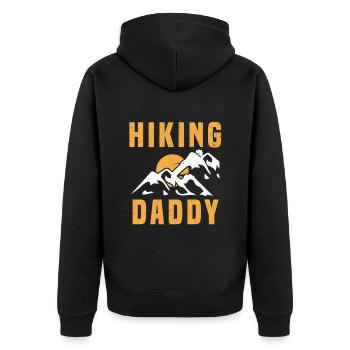 Climbing Climbers Mountains Climbing Wall Kletterdad - Unisex Premium Organic Zip Hoodie - black - Back - Nico (187cm)